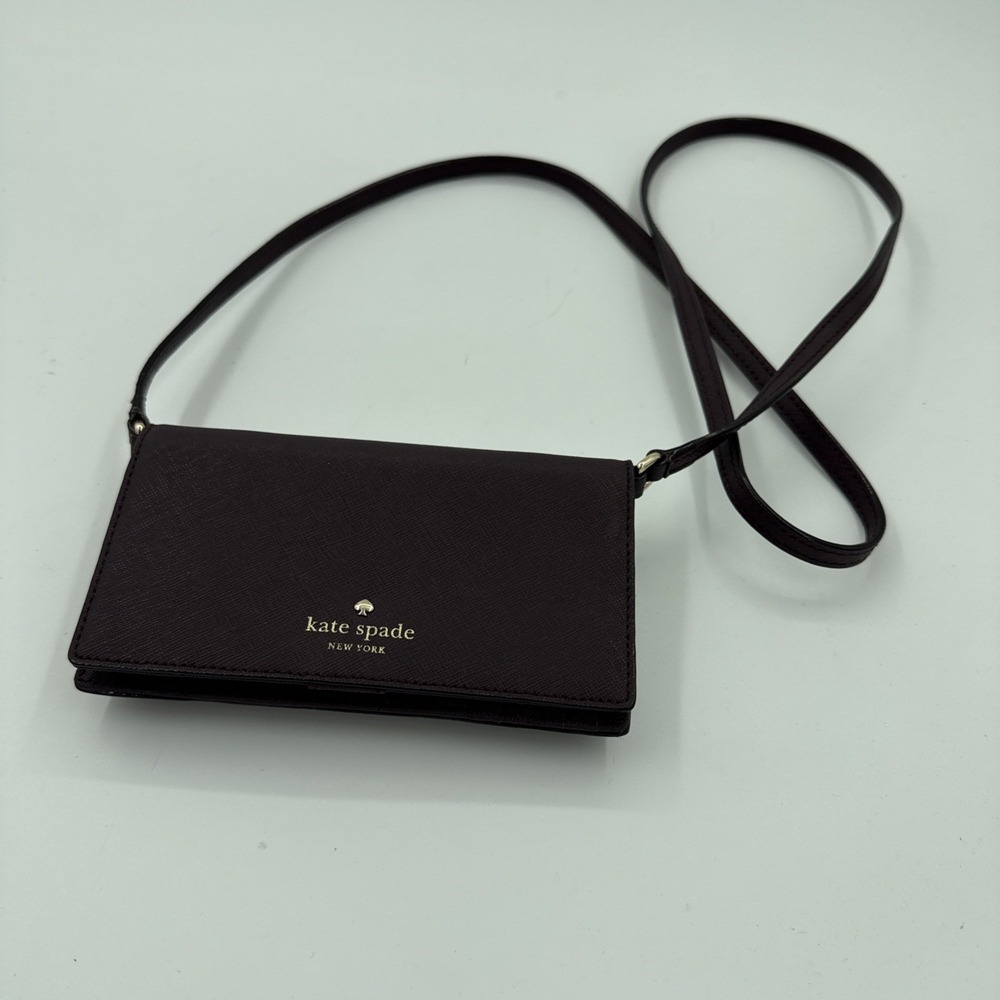 Kate Spade Crossbody Phone Bag Mahogany Saffiano Leather